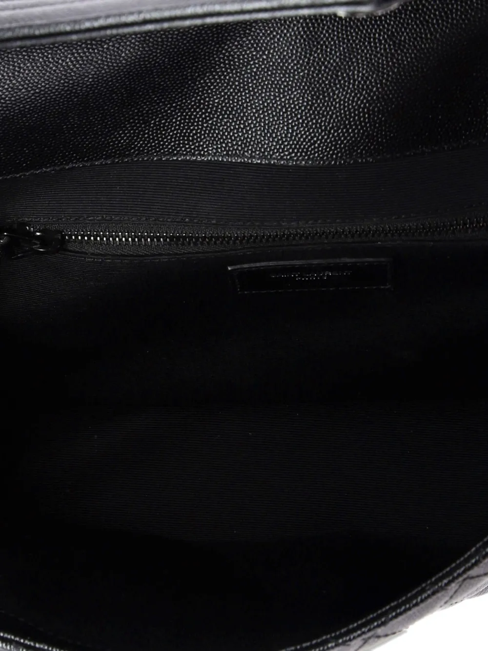 SAINT LAURENT Pre-owned Classic Monogram Envelope Satchel Mixed Matelasse Leather Large Shoulder Bag In Black