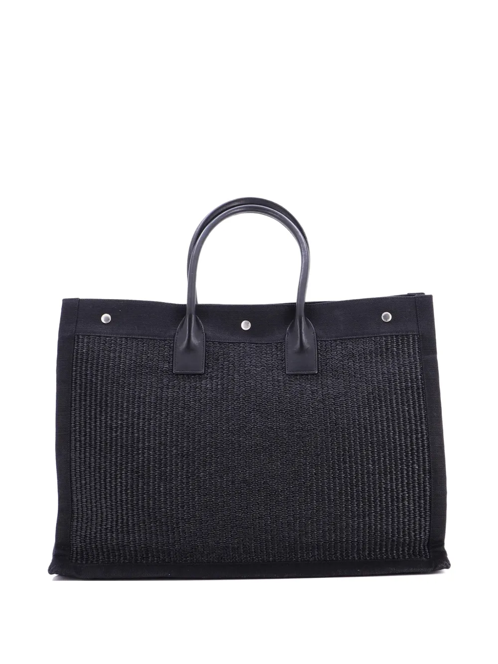 Saint Laurent Pre-Owned Rive Gauche Shopper Raffia with Canvas Large tote bag | Pre-Owned | Image 2