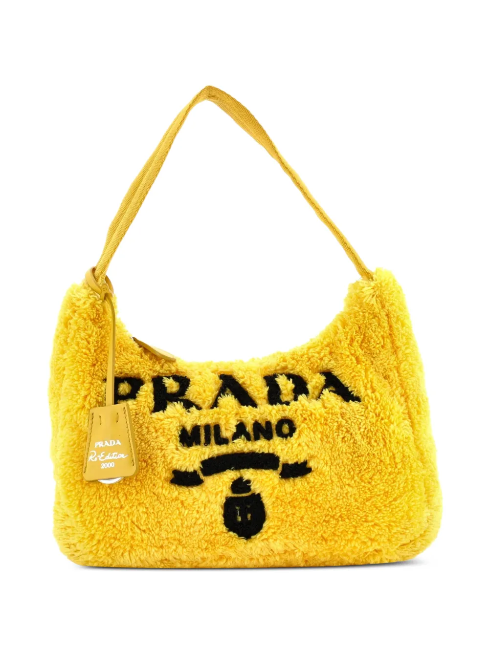 Prada Pre-Owned Re-Edition 2000 Terry Cloth Mini hobo bag | Black | Image 1