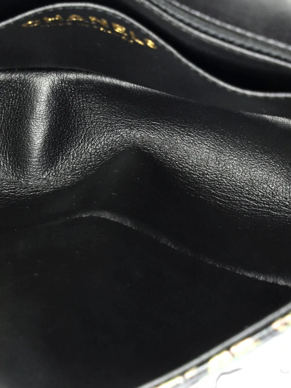 Pre-owned Chanel Reissue 2.55 Flap Bag Graffiti Crocodile Embossed Calfskin Mini Crossbody Bag In Black