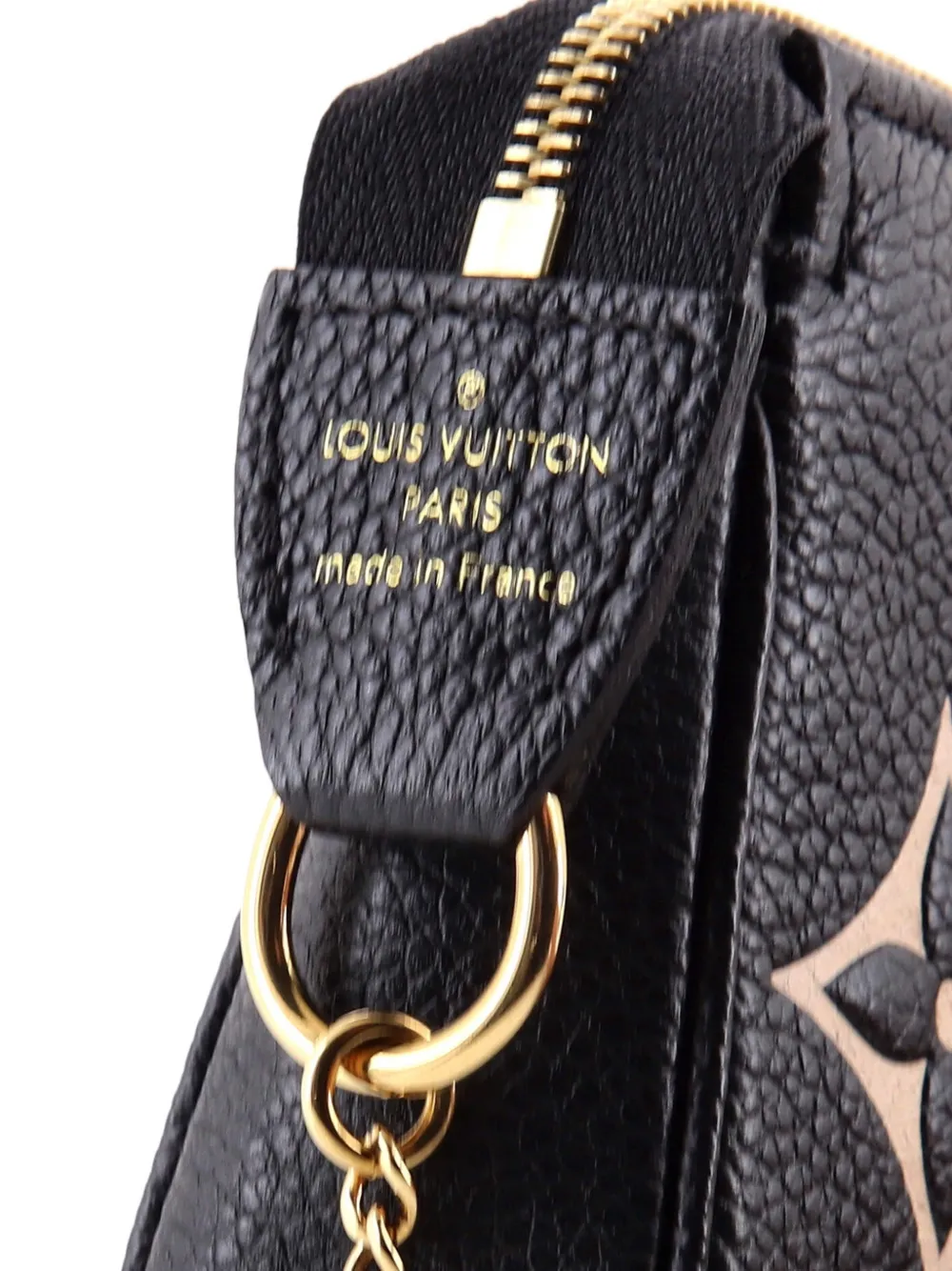 Pre-owned Louis Vuitton Pochette Accessoires Bicolor Monogram Empreinte Giant Mini Clutch Bag In Black