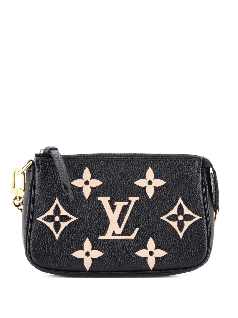 Pre-owned Louis Vuitton Pochette Accessoires Bicolor Monogram Empreinte Giant Mini Clutch Bag In Black