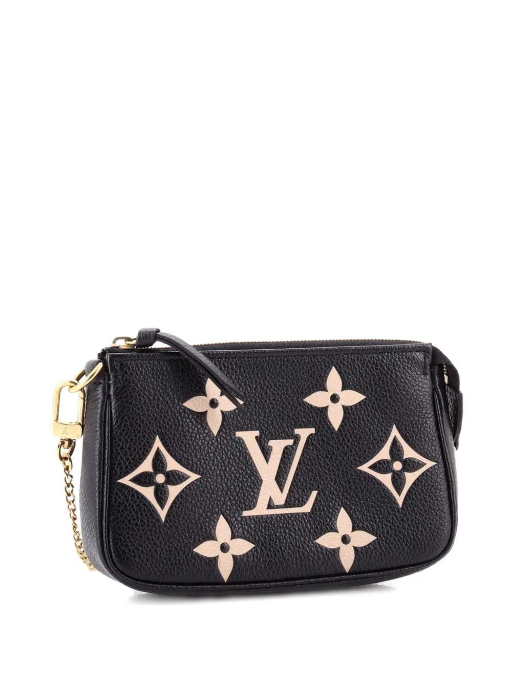 Pre-owned Louis Vuitton Pochette Accessoires Bicolor Monogram Empreinte Giant Mini Clutch Bag In Black