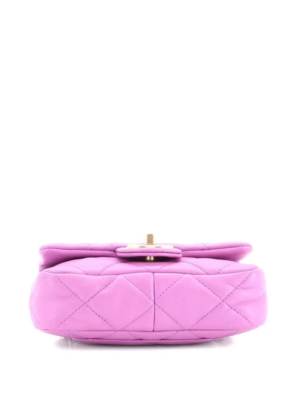 Pre-owned Chanel Funky Town Flap Bag Quilted Lambskin Mini Shoulder Bag In Purple