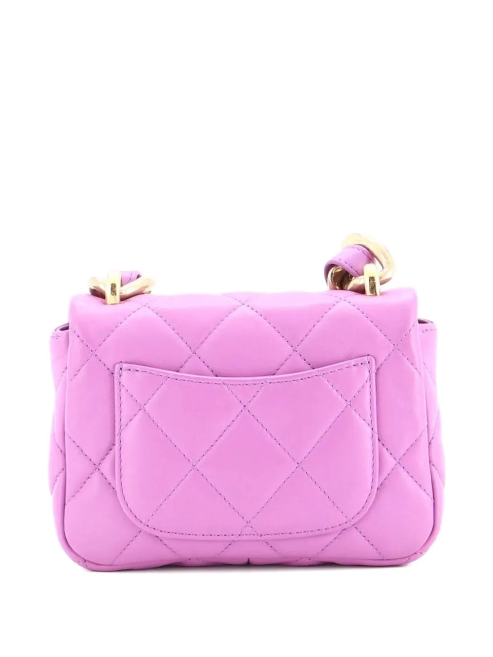 Pre-owned Chanel Funky Town Flap Bag Quilted Lambskin Mini Shoulder Bag In Purple