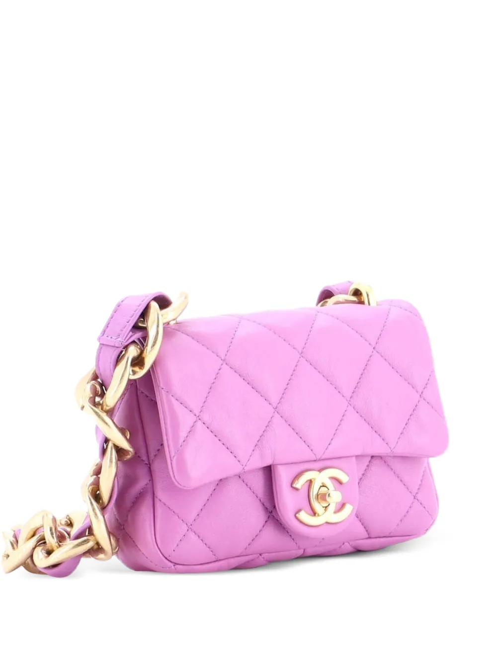 CHANEL Pre-Owned Funky Town Flap Bag Quilted Lambskin Mini shoulder bag - Viola