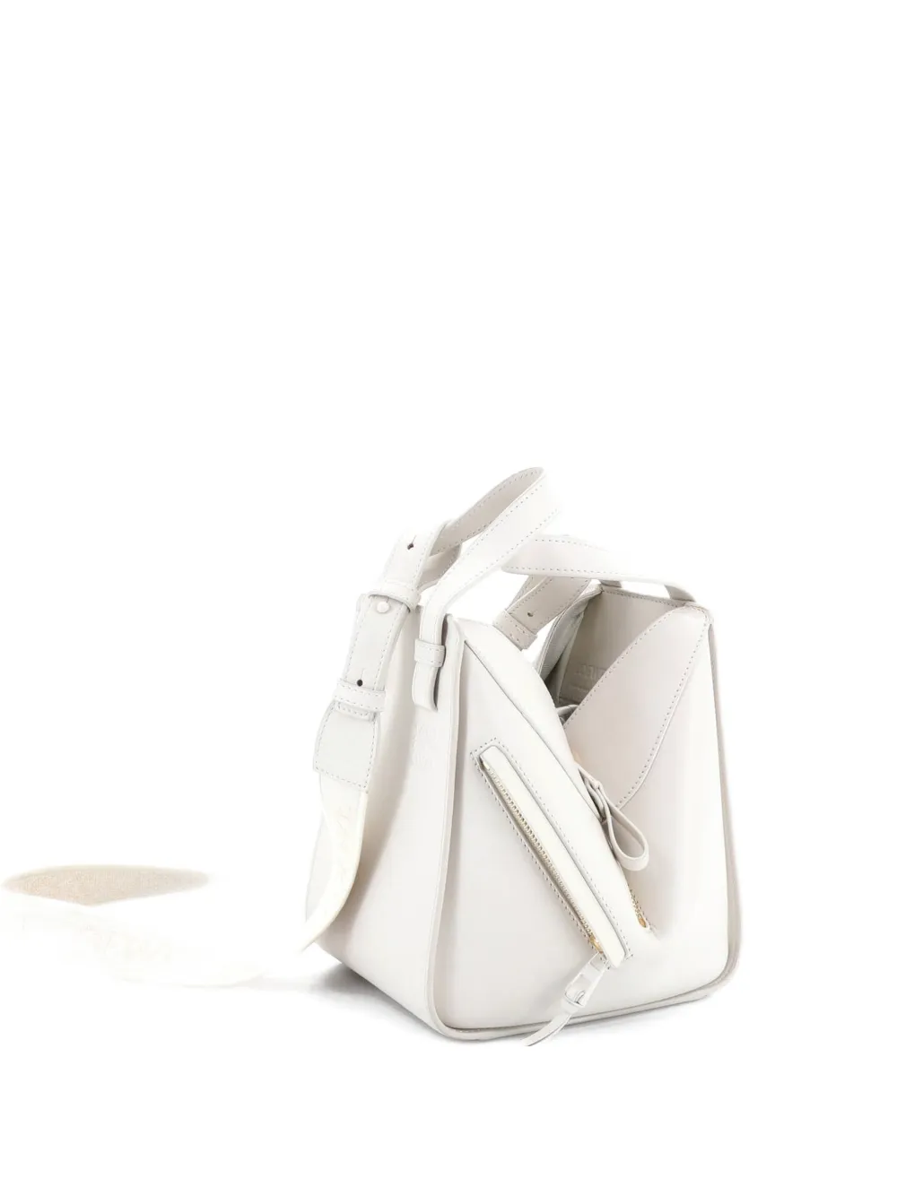 Pre-owned Loewe Monochrome Hammock Bag Leather Compact Crossbody Bag In White
