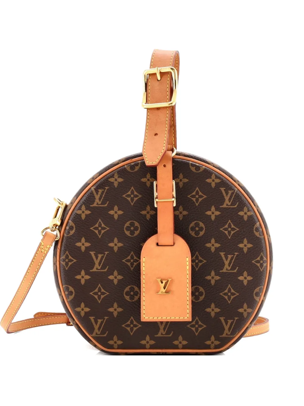 Pre-owned Louis Vuitton Petite Boite Chapeau Bag Monogram Canvas Crossbody Bag In Brown