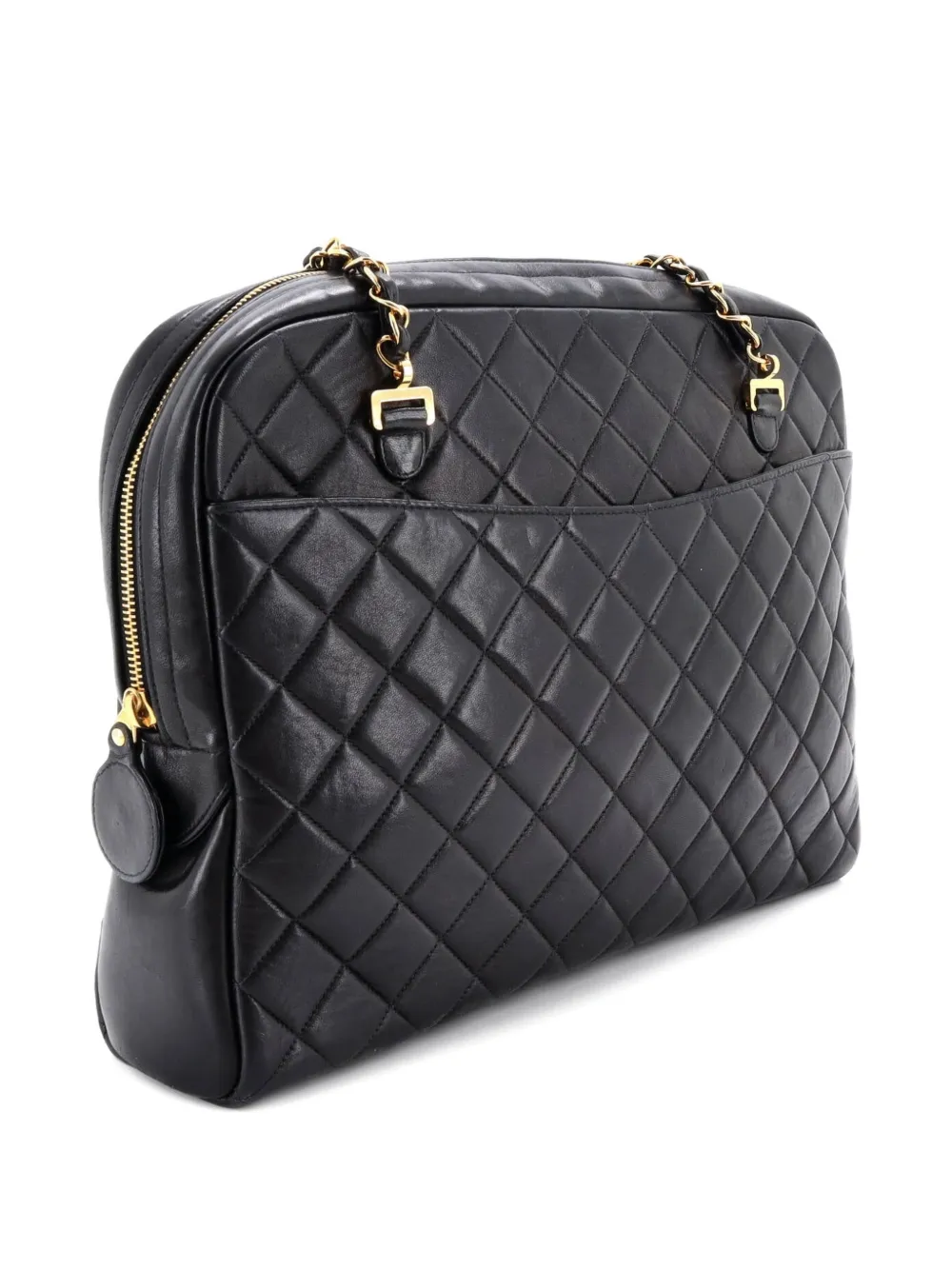 Front Pocket Camera Bag Quilted Lambskin Large Shoulder Bag