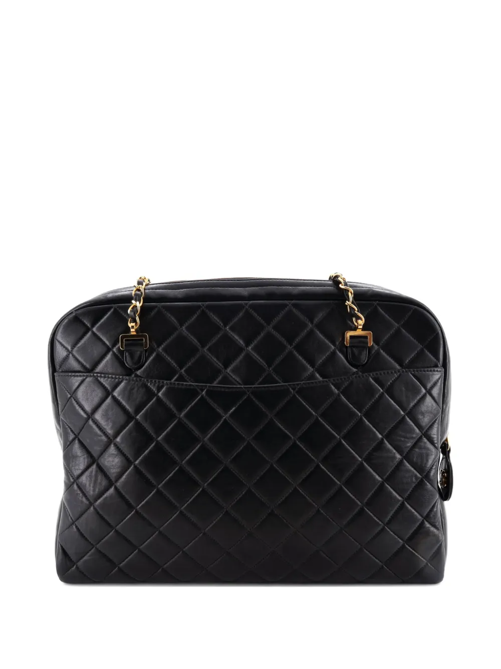 Front Pocket Camera Bag Quilted Lambskin Large Shoulder Bag