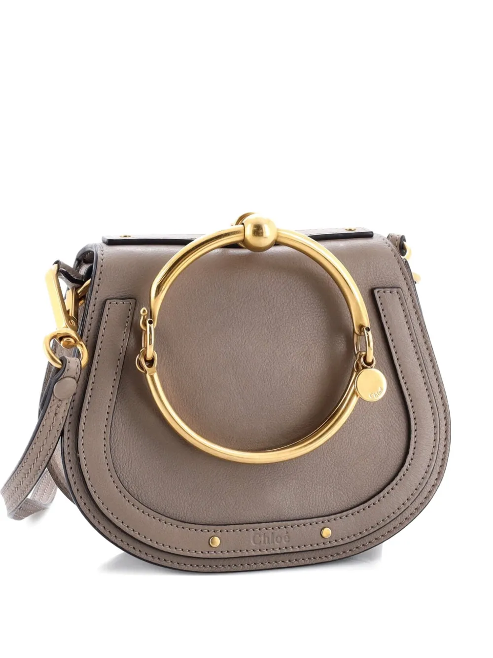 Pre-owned Chloé Nile Leather Small Crossbody Bag In Gray