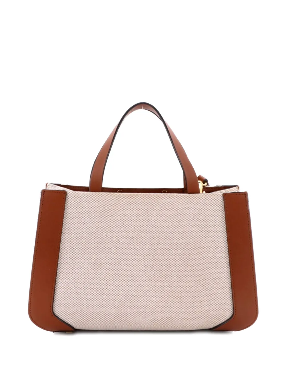 VALENTINO GARAVANI Pre-owned Vlogo Shopper Canvas And Leather Small Tote Bag In Brown