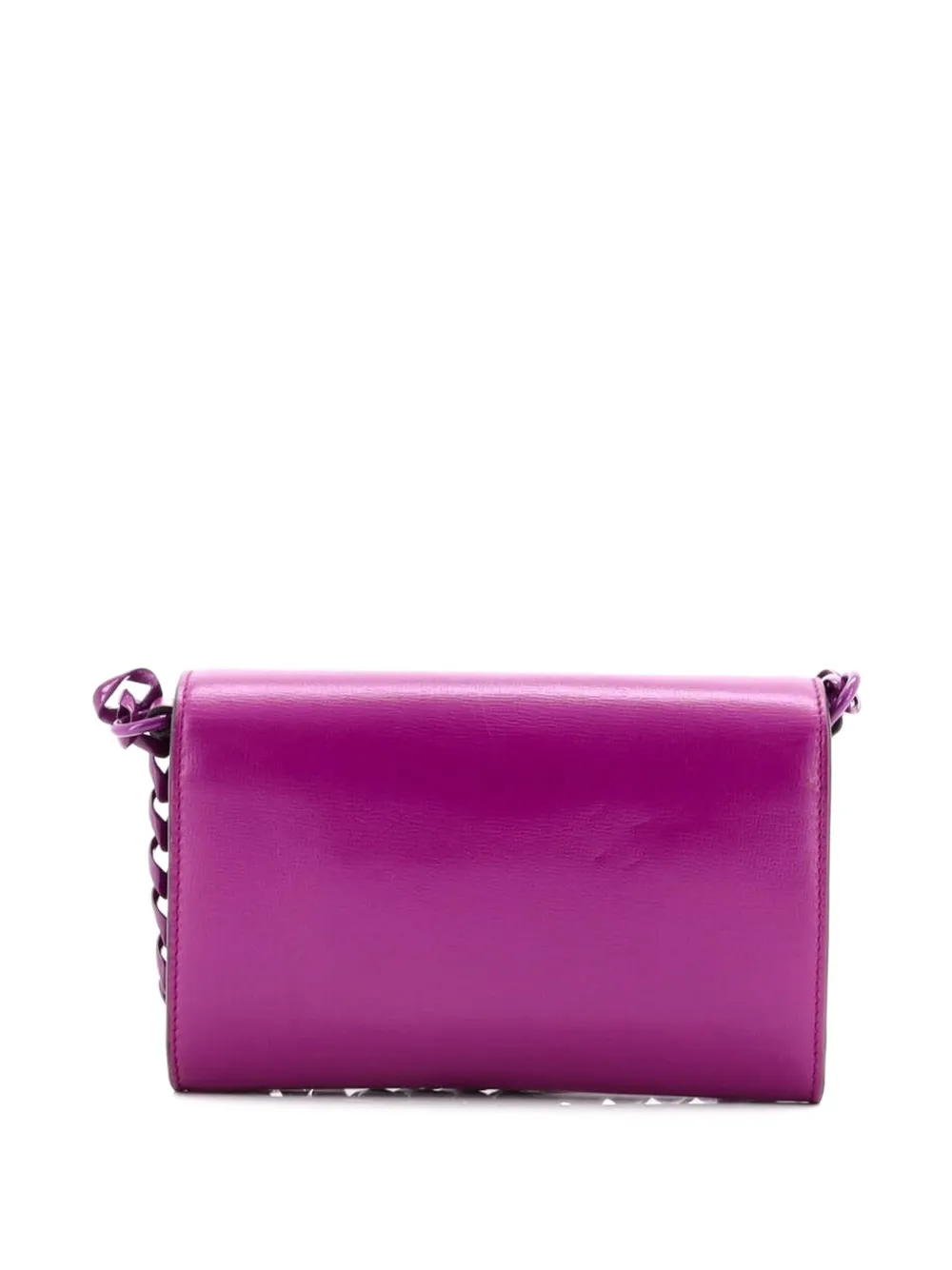 GUCCI Pre-owned Horsebit 1955 Curved Flap Shoulder Bag Leather Mini Crossbody Bag In Purple