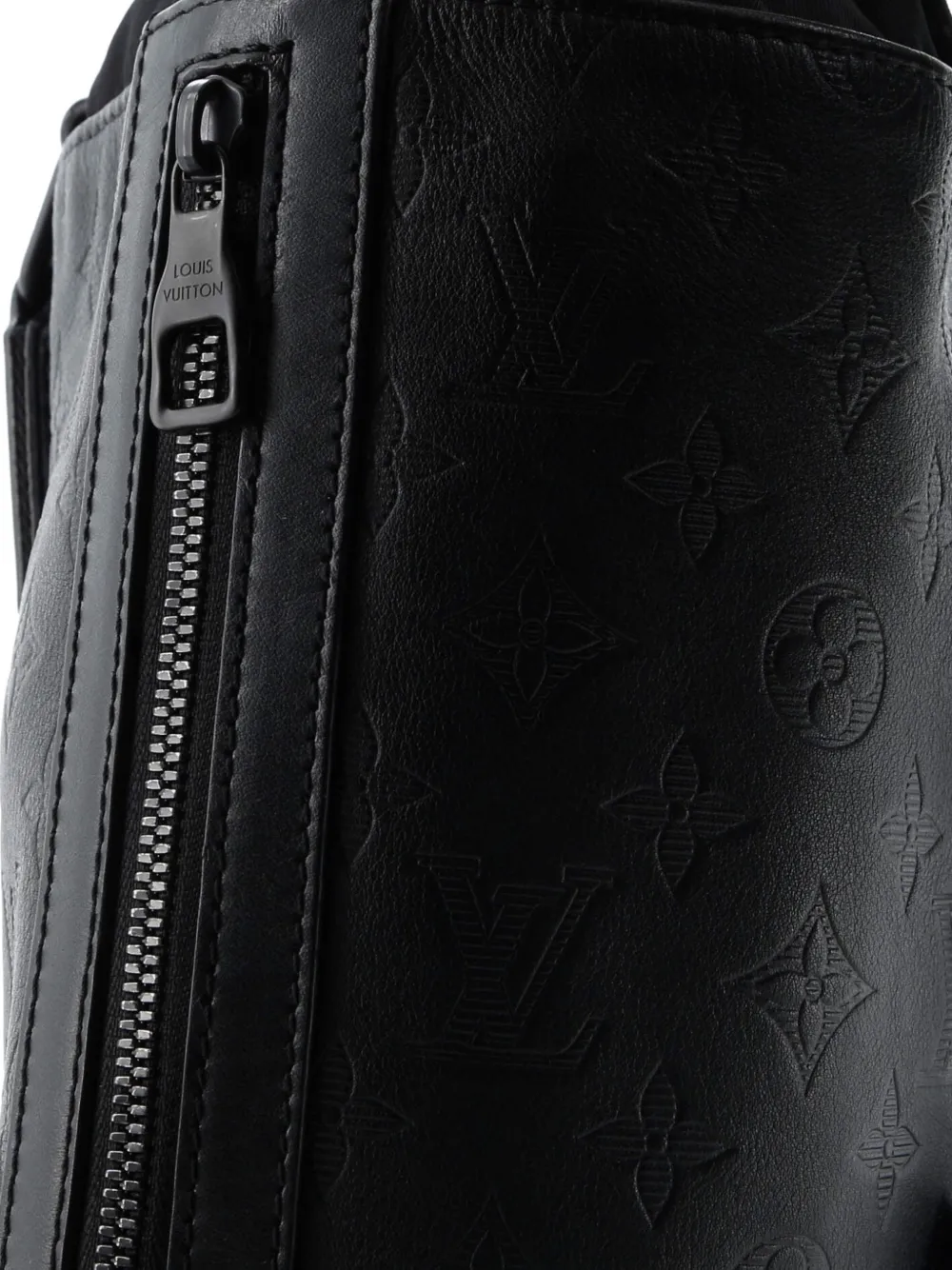 LOUIS VUITTON Pre-owned Chalk Sling Bag Monogram Shadow Leather Backpack In Black