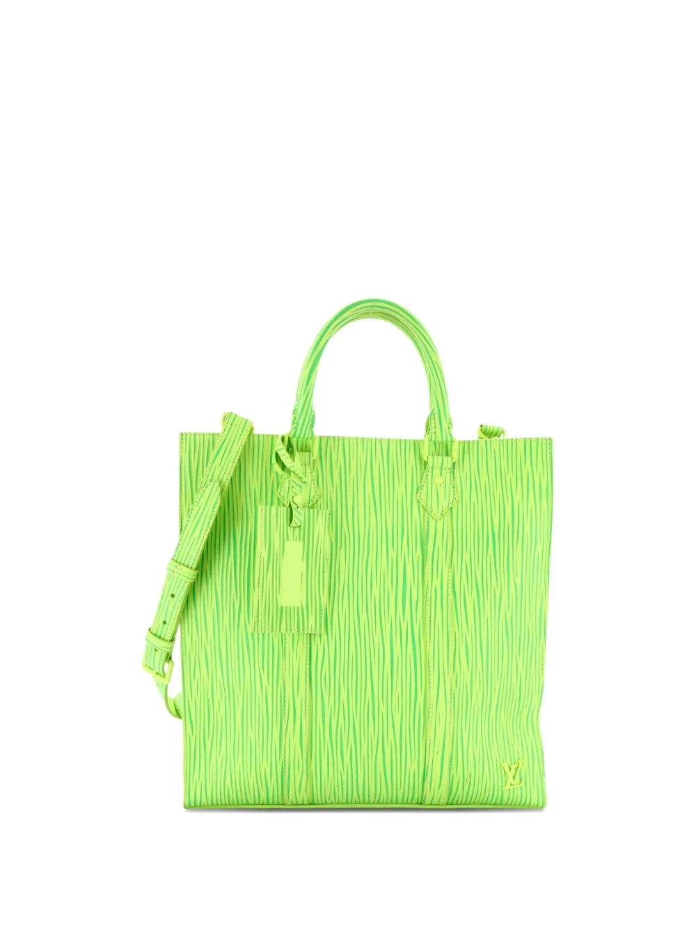 Pre-owned Louis Vuitton X Park Seo-bo Sac Plat Bag Embossed Xl Epi Leather Shoulder Bag In Green