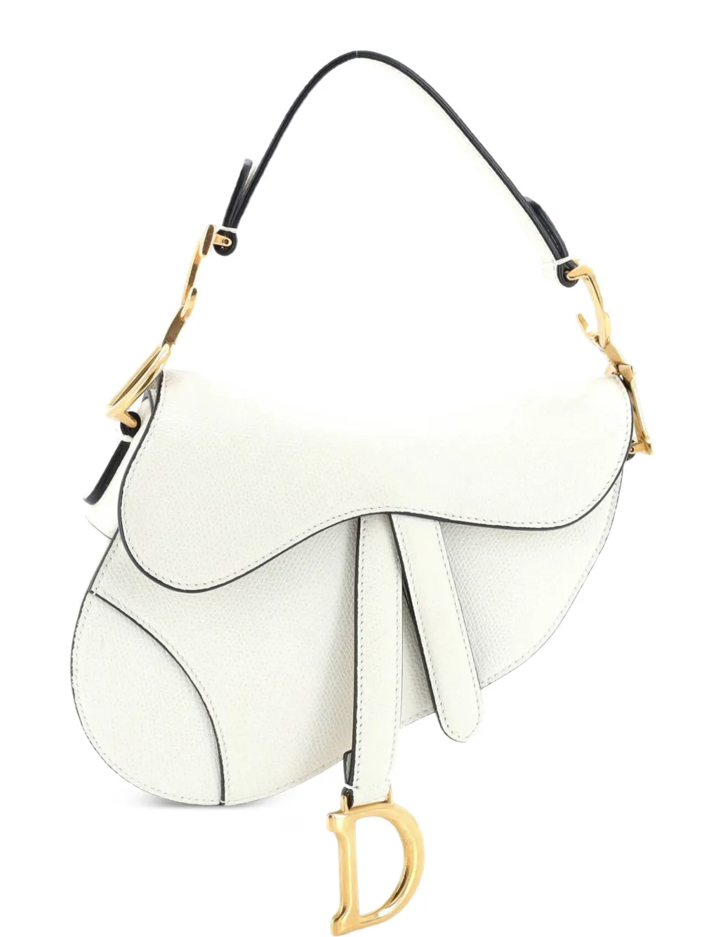 Christian Dior Pre-Owned Saddle Handbag Leather Mini shoulder bag - Bianco