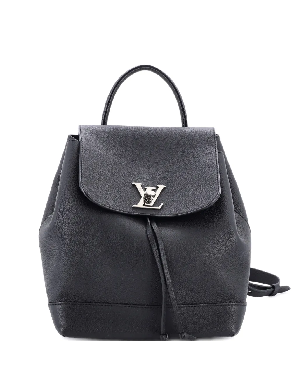 Pre-owned Louis Vuitton Lockme Leather Backpack In Black