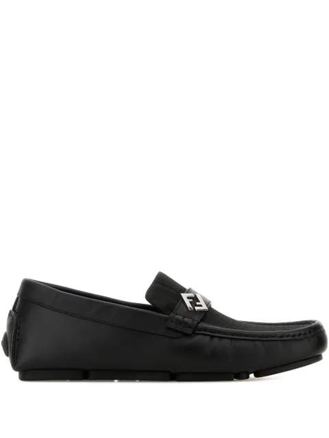FENDI FF-logo round-toe loafers