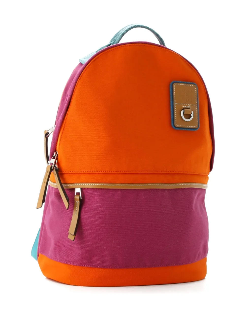 Pre-owned Loewe Eye//nature Tech Canvas With Leather Backpack In Multi