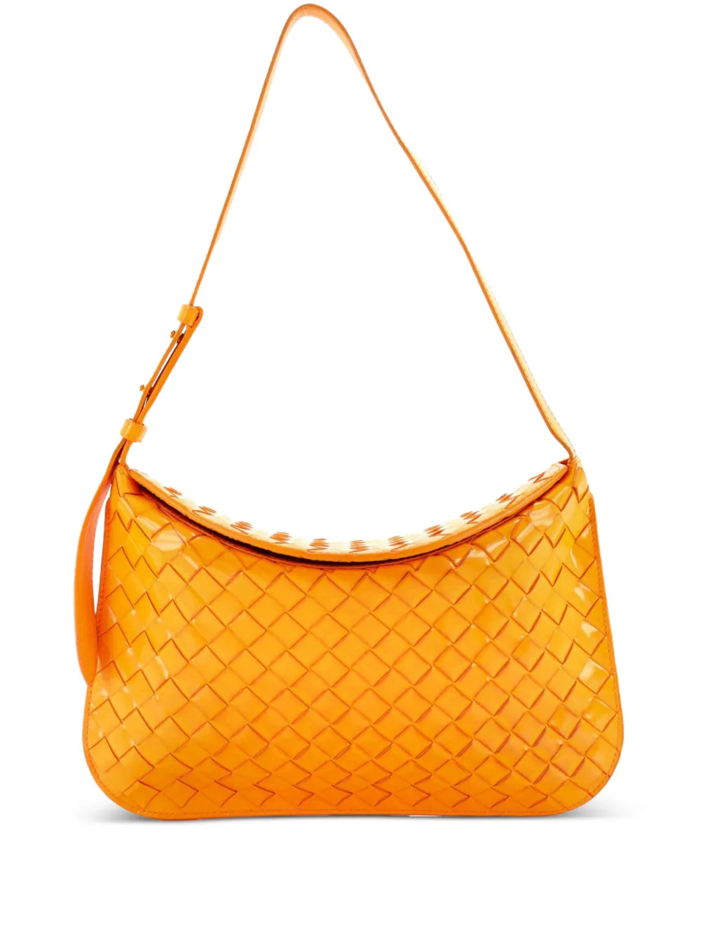 Bottega Veneta Pre-Owned Cradle Fold Over Intrecciato Leather shoulder bag - Arancione