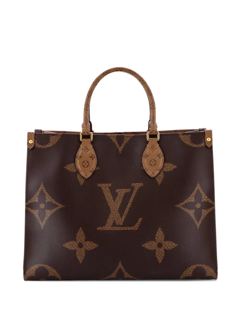 Pre-owned Louis Vuitton Onthego Reverse Monogram Giant Mm Tote Bag In Brown
