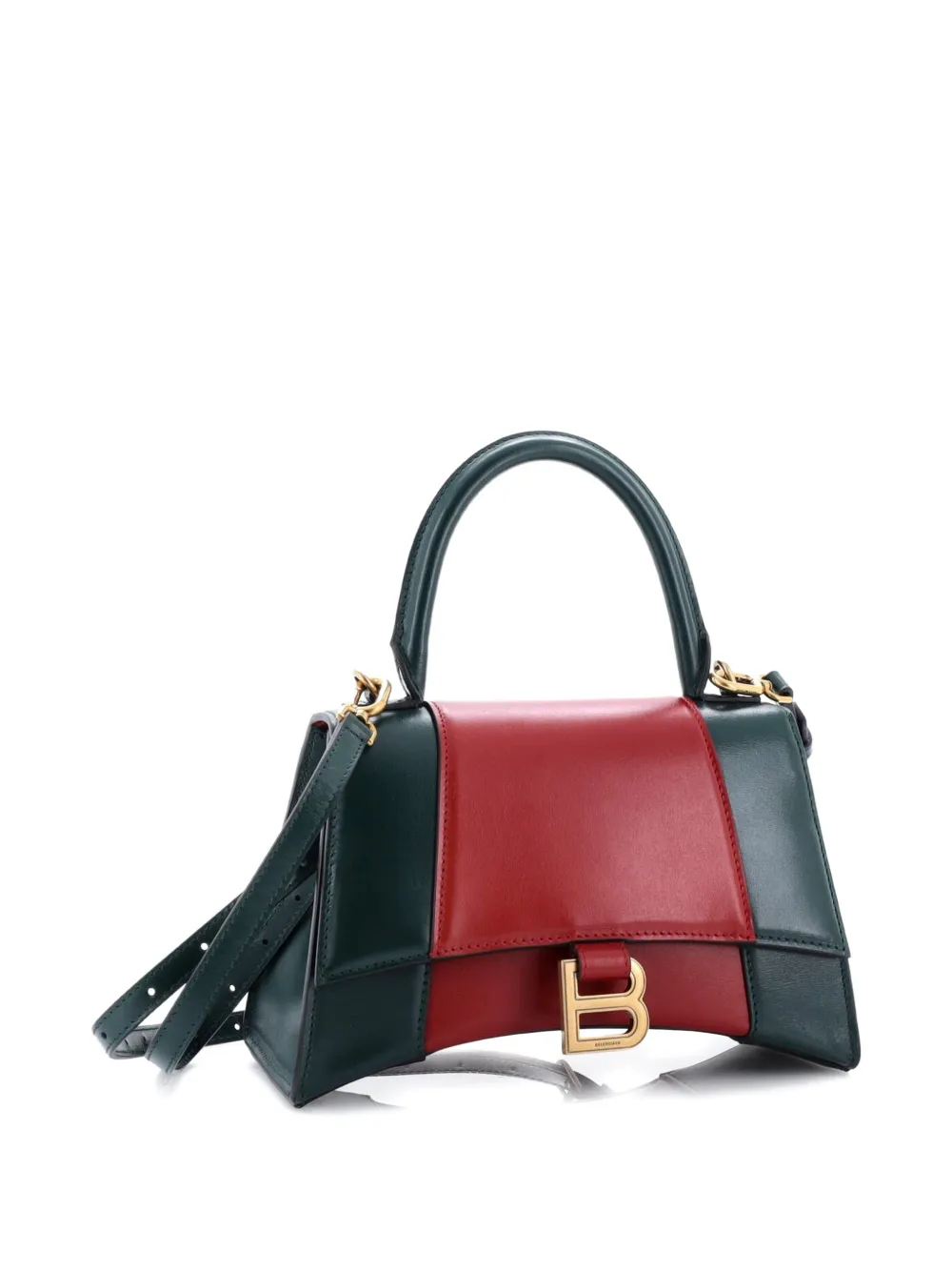 Pre-owned Gucci X Balenciaga The Hacker Project Hourglass Top Handle Bag Leather Small Satchel In Multi