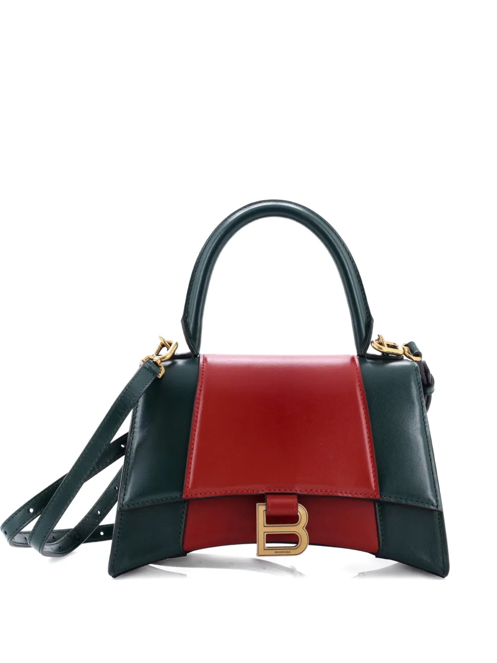 Pre-owned Gucci X Balenciaga The Hacker Project Hourglass Top Handle Bag Leather Small Satchel In Multi