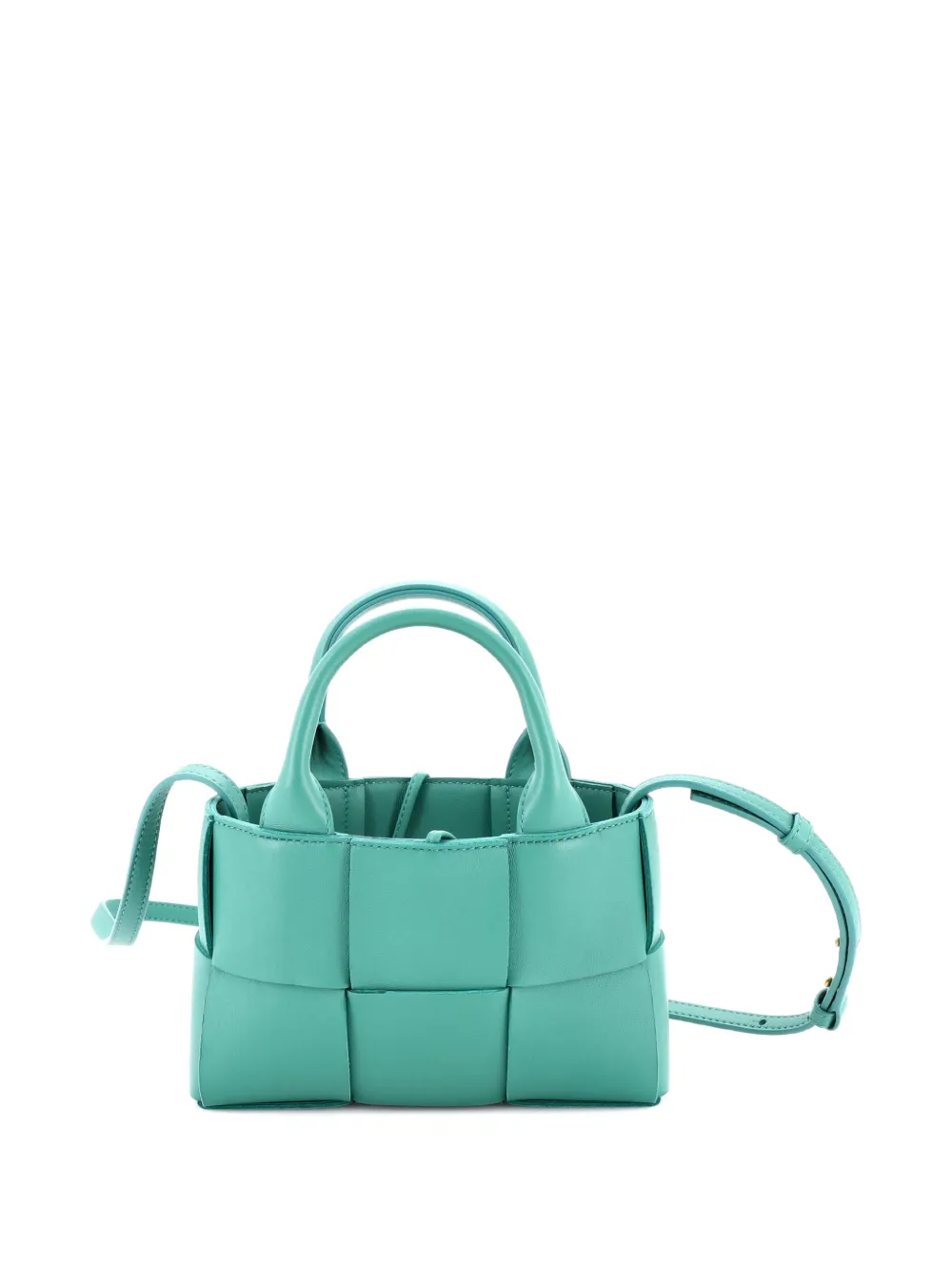 Pre-owned Bottega Veneta Arco Maxi Intrecciato Leather Candy Tote Bag In Green
