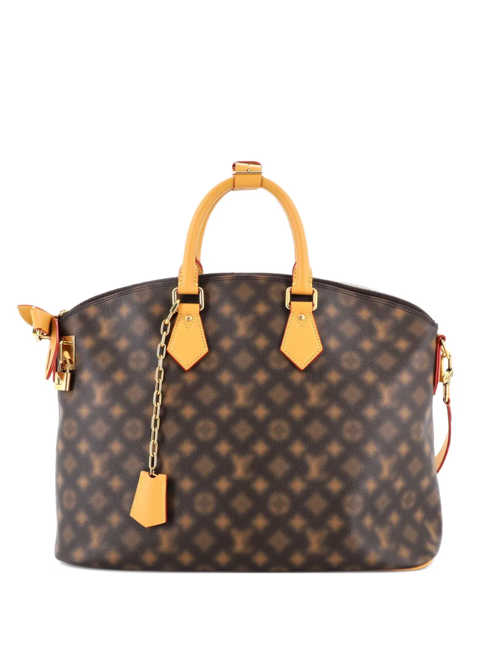 Pre-owned Louis Vuitton Neo Lockit Handbag Limited Edition Blurry Monogram Canvas Satchel In Brown