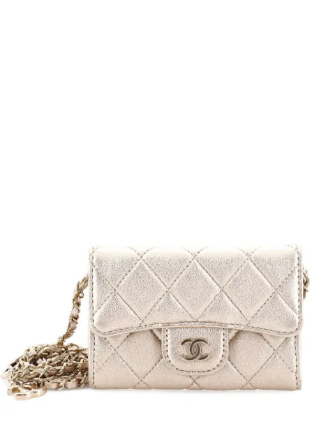 CHANEL Pre-Owned Classic Flap Chain Quilted Metallic Lambskin Mini belt bag