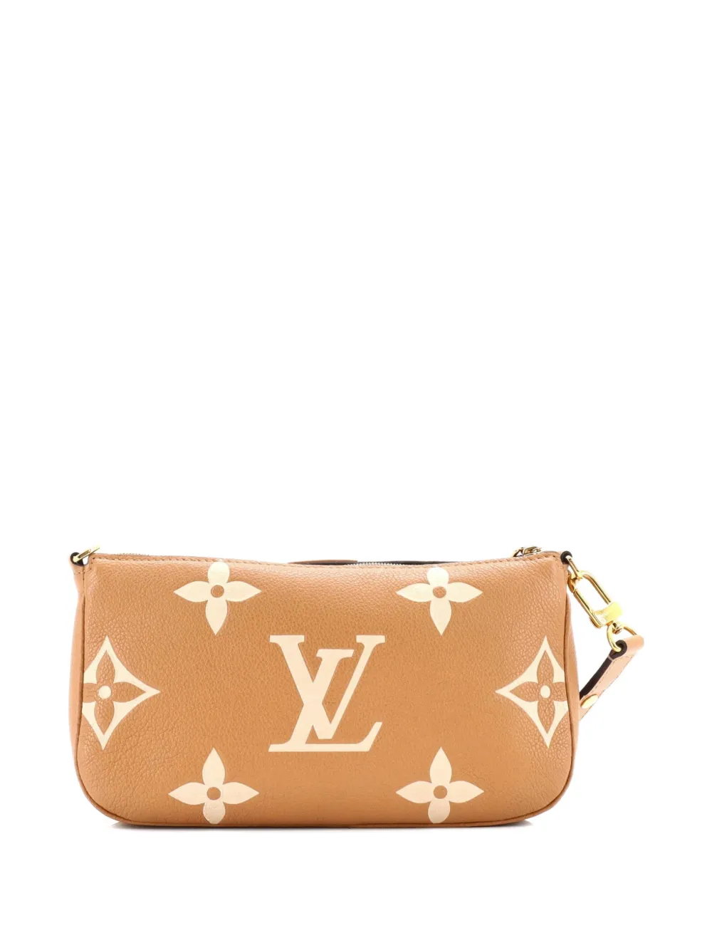 Pre-owned Louis Vuitton Multi Pochette Accessoires Bicolor Monogram Empreinte Giant Large Pouch In Neutral