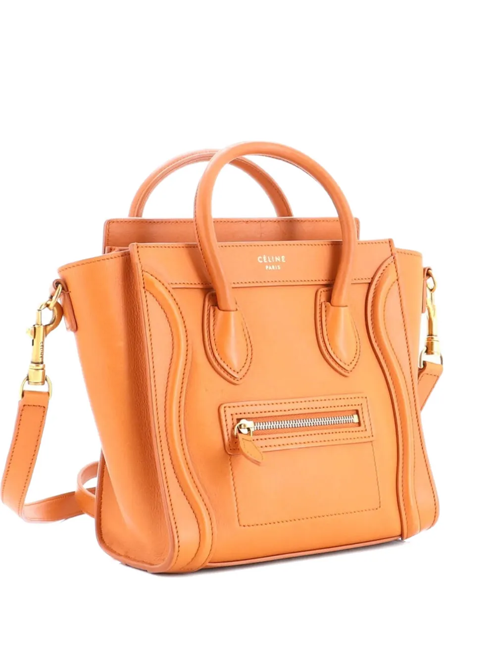 Celine Pre-Owned Luggage Bag Smooth Leather Nano crossbody bag - Marrone