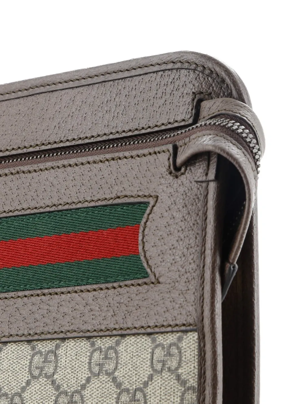 GUCCI Pre-owned Ophidia Documents Holder Gg Coated Canvas Large Clutch Bag In Brown