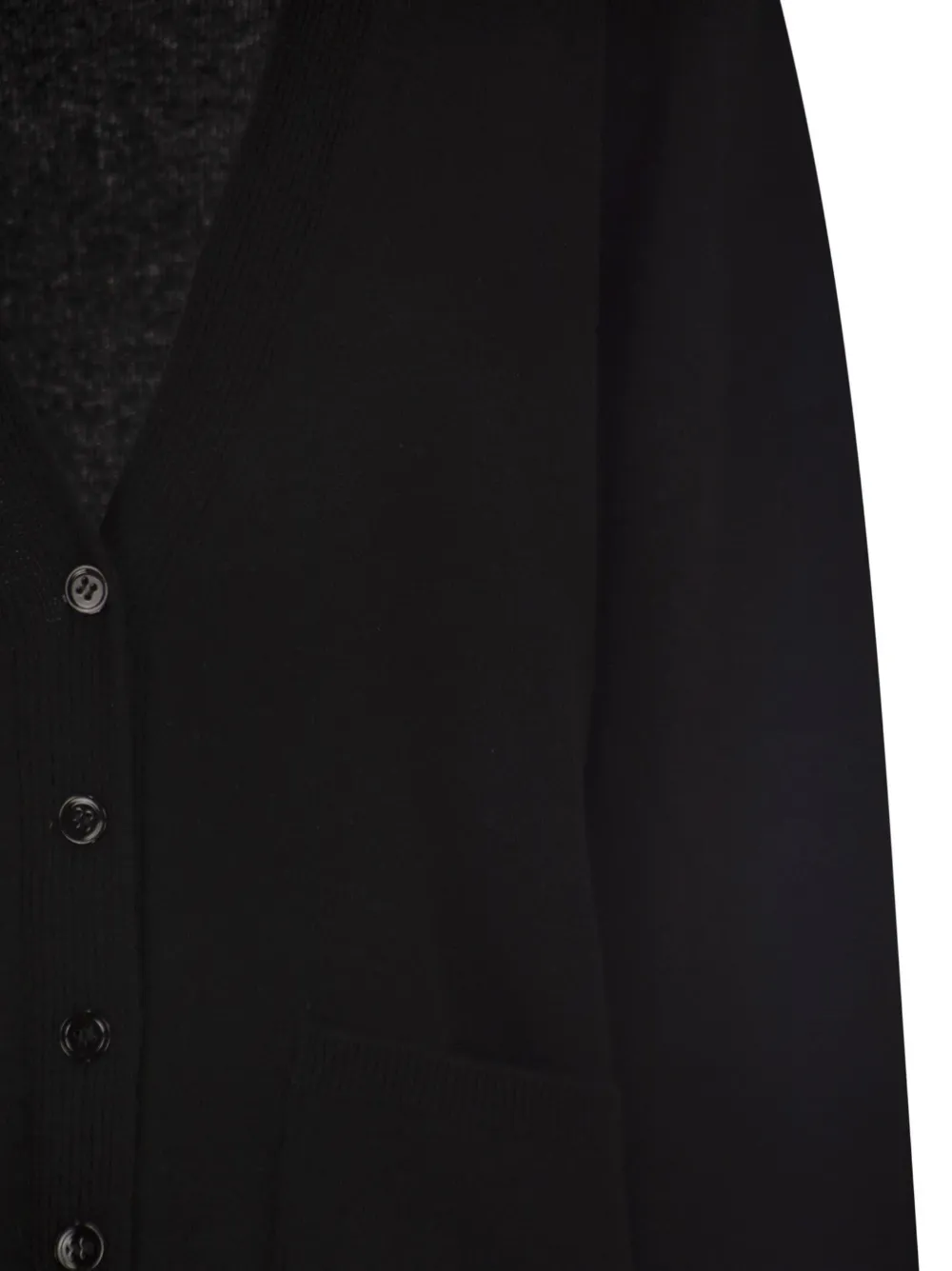 Vanisé V-neck Button Cardigan In Black