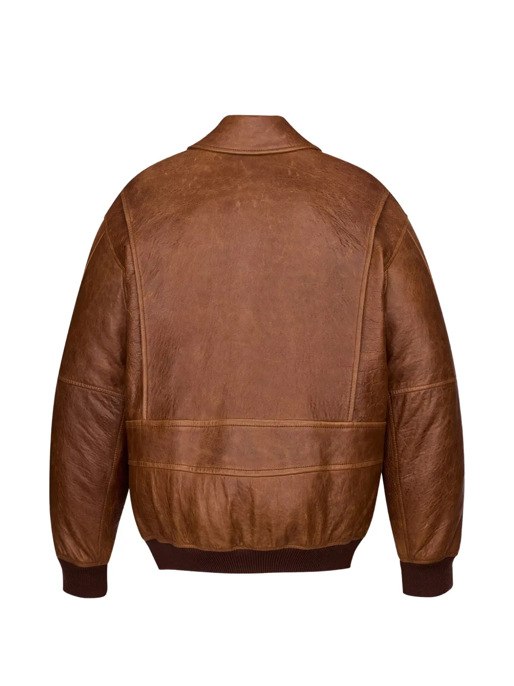  Saint Laurent Zip Leather Jacket - Brown 