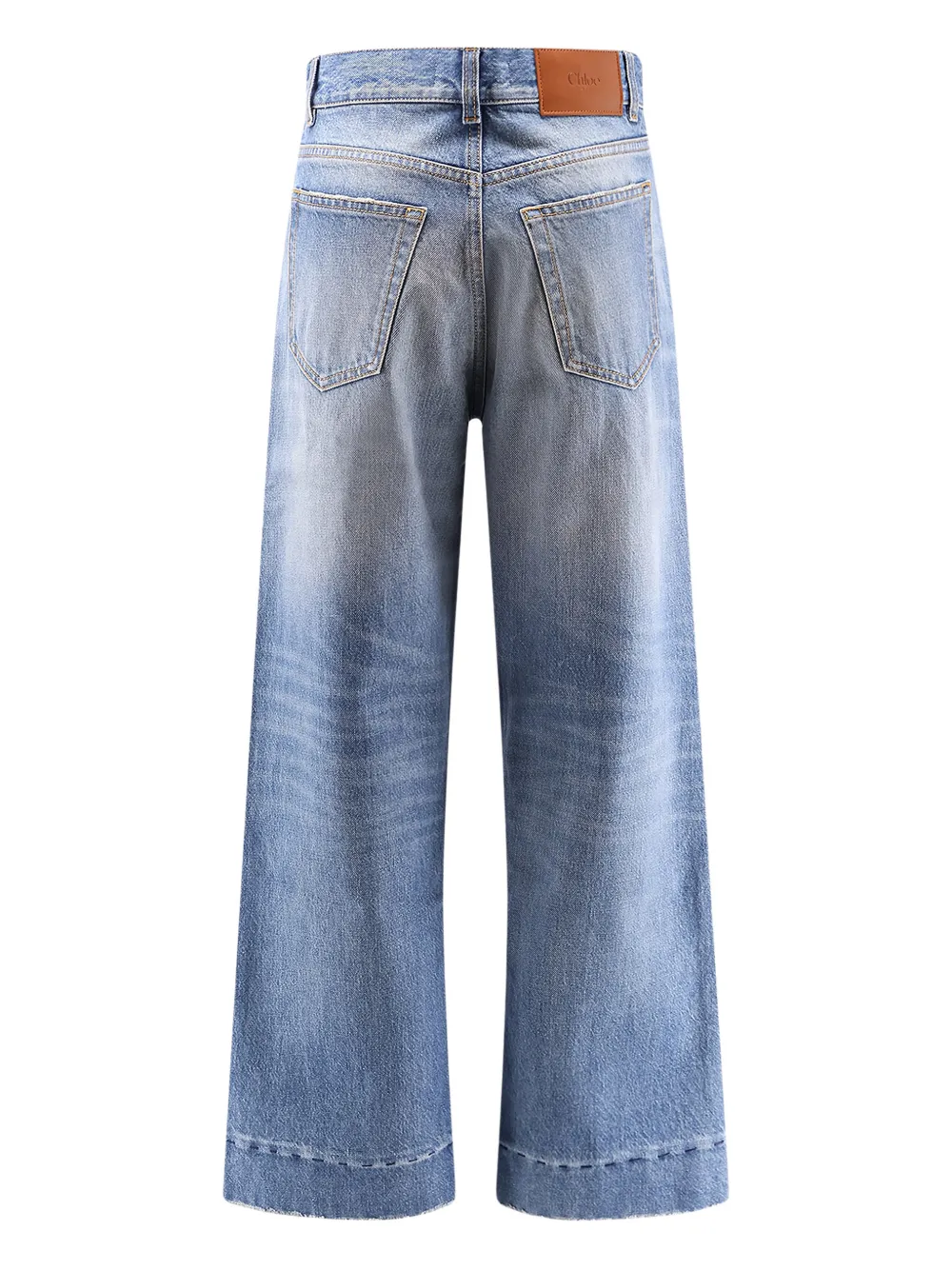 Chloé Wide Leg Denim Jeans Five Pocket In Blue