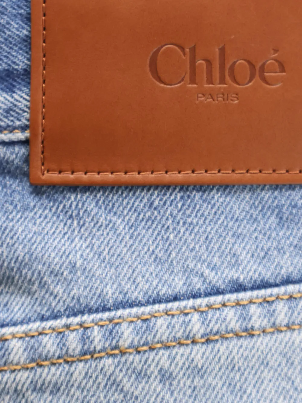 Chloé Wide Leg Denim Jeans Five Pocket In Blue