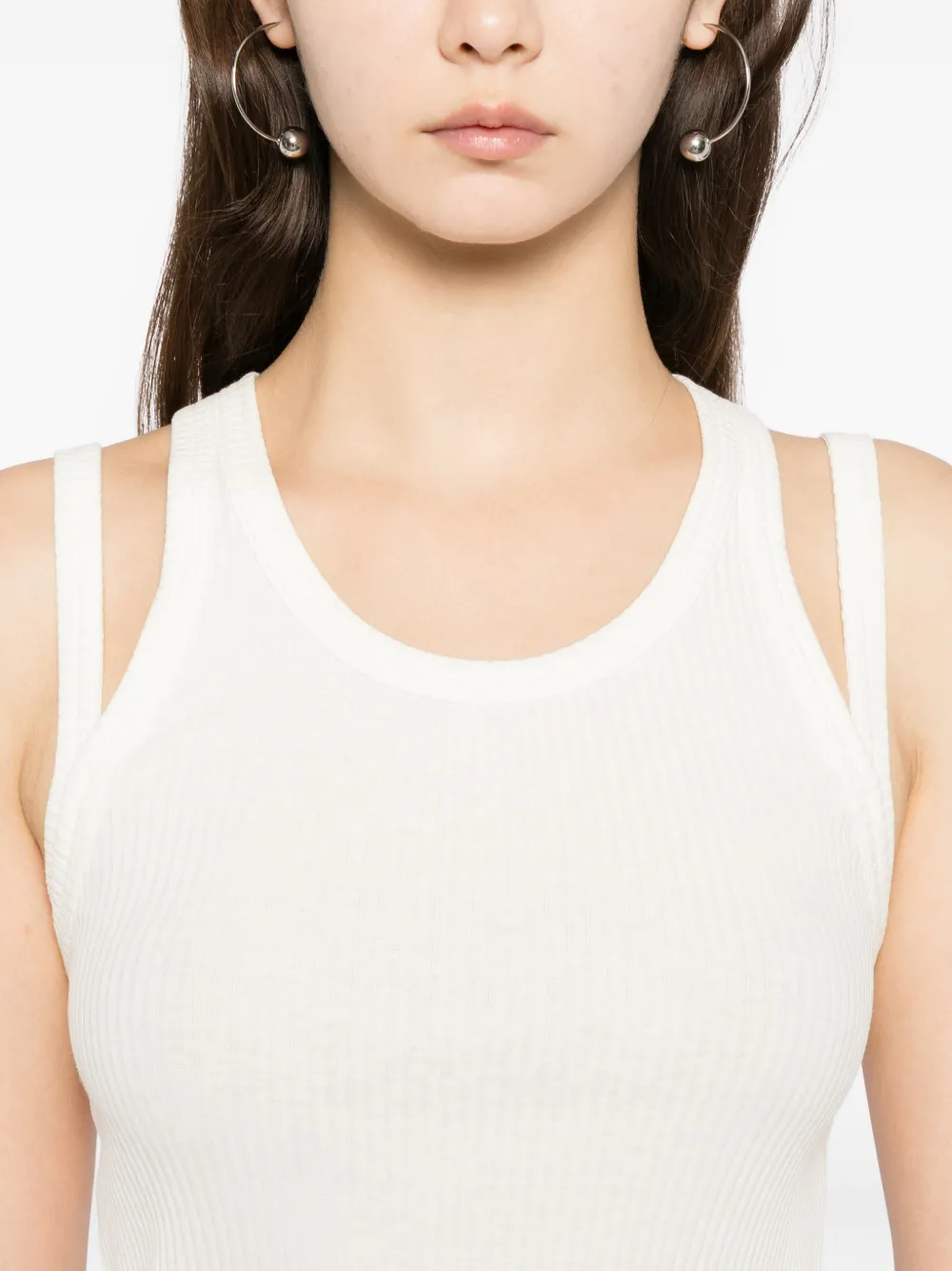 Helmut Lang Geribbelde tanktop Beige