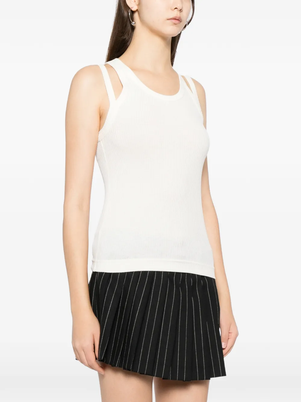  Helmut Lang Ribbed Tank Top - Neutrals 