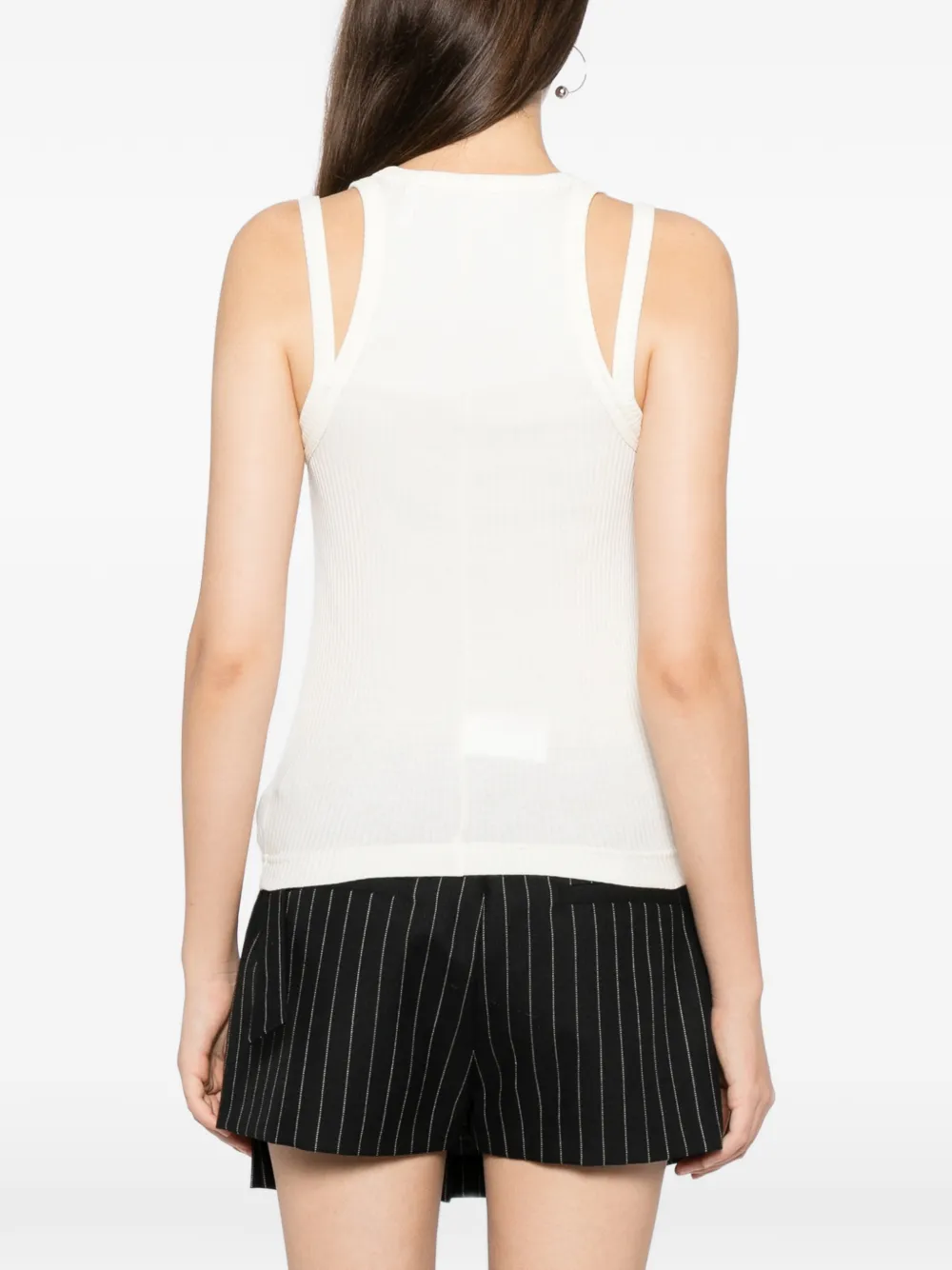 Helmut Lang Geribbelde tanktop Beige