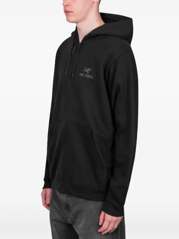 Arc'teryx logo-embroidered zip-up Hoodie | Black | FARFETCH