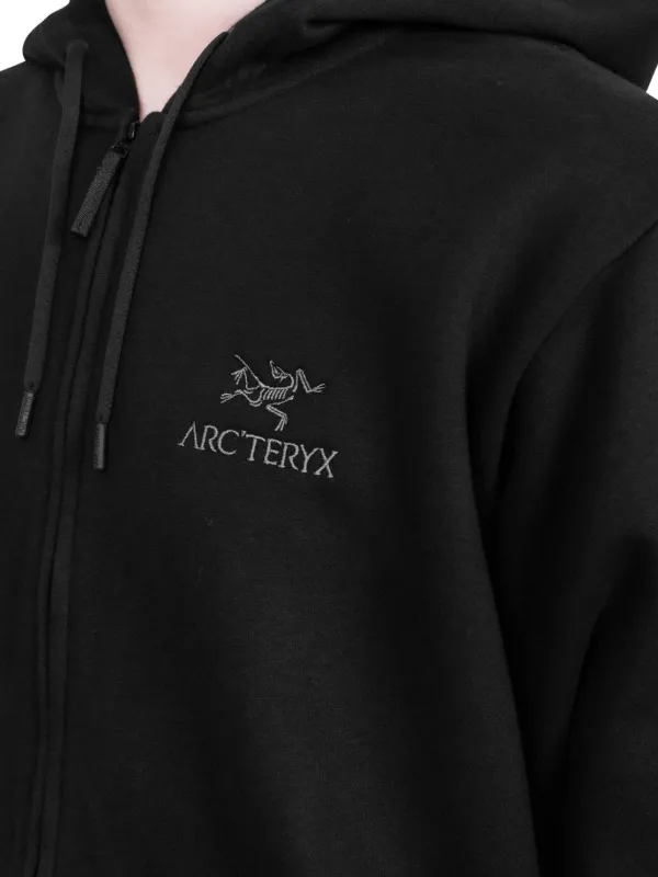 Arc'teryx logo-embroidered zip-up Hoodie | Black | FARFETCH