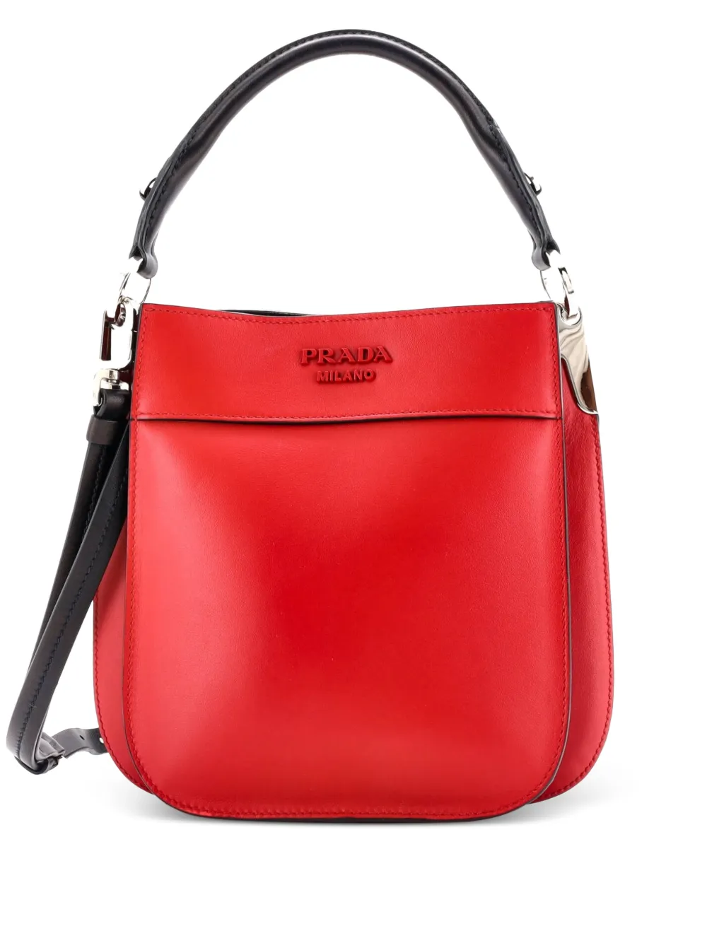 Prada Pre-Owned Margit Hobo Leather Small crossbody bag - Rosso