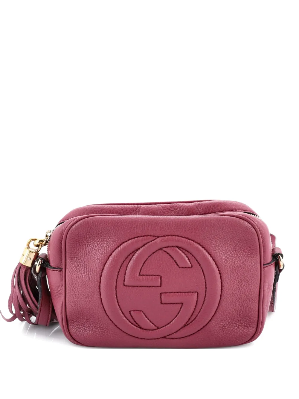 Pre-owned Gucci Soho Disco Leather Small Crossbody Bag In Purple