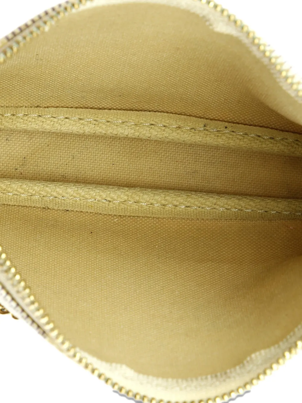 Pre-owned Louis Vuitton Pochette Accessoires Damier Mini Clutch Bag In White