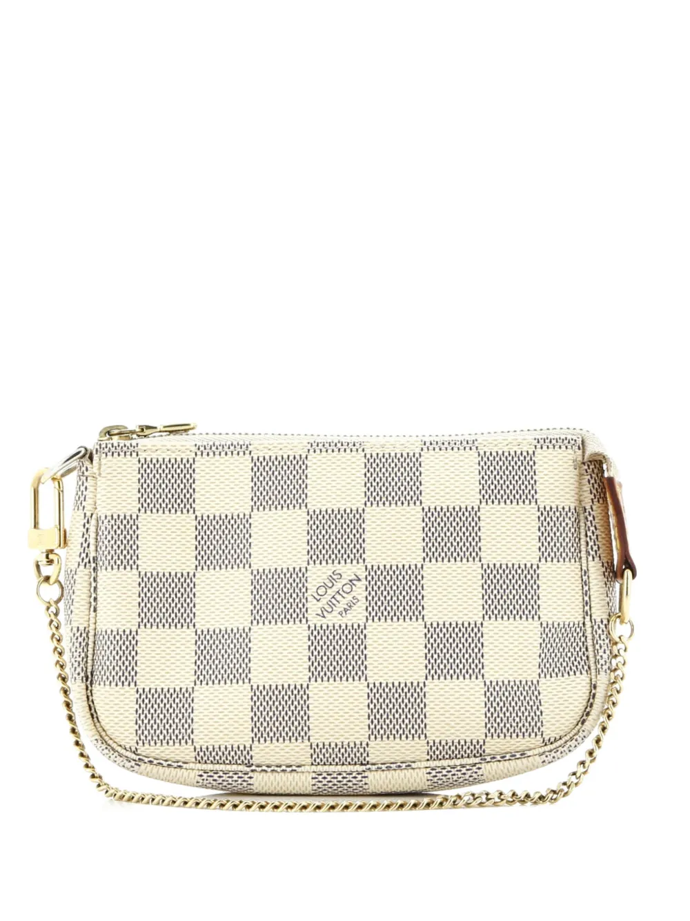 Pre-owned Louis Vuitton Pochette Accessoires Damier Mini Clutch Bag In White