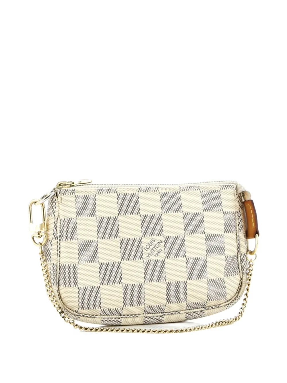 Pre-owned Louis Vuitton Pochette Accessoires Damier Mini Clutch Bag In White