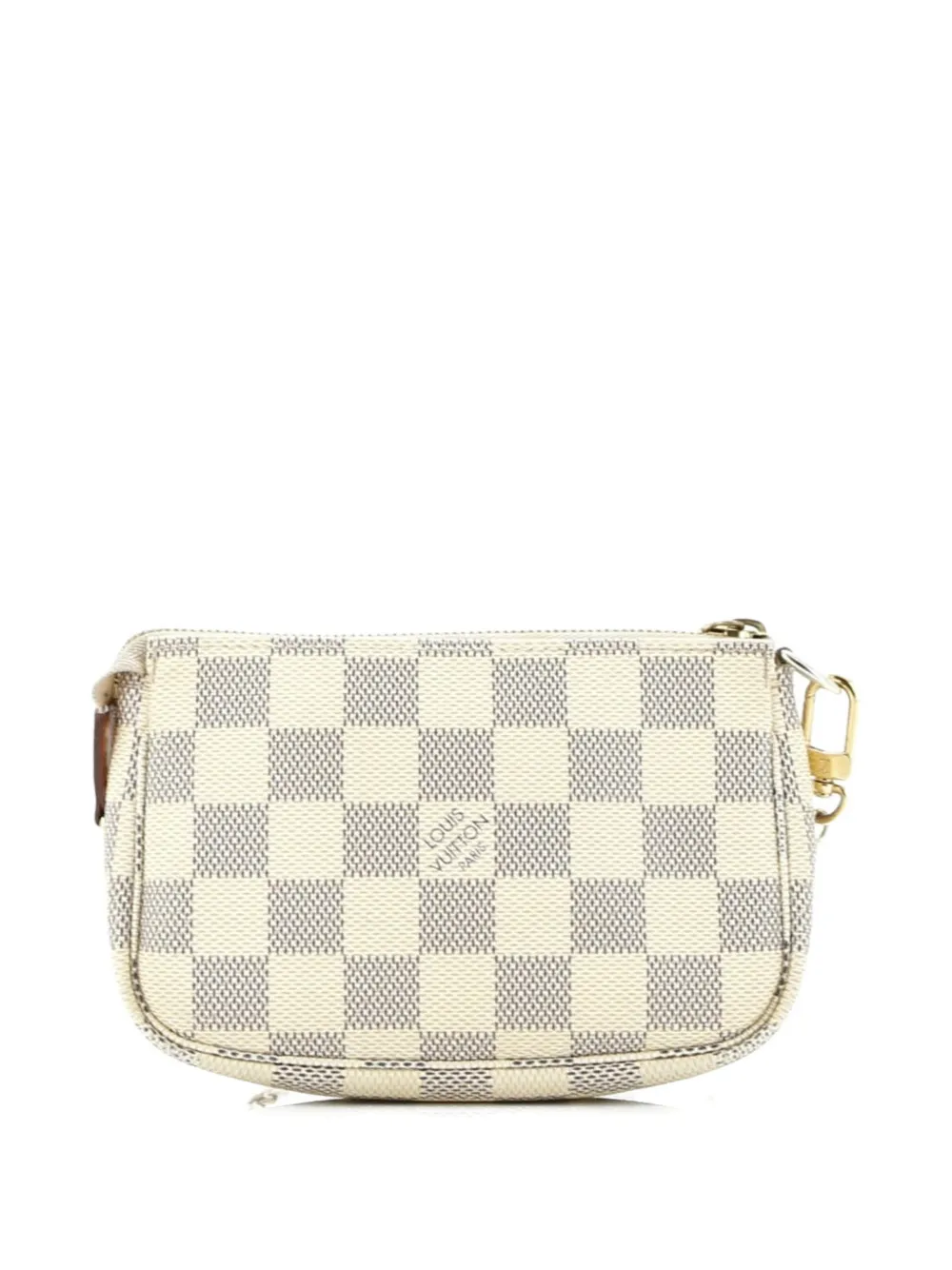 Pre-owned Louis Vuitton Pochette Accessoires Damier Mini Clutch Bag In White