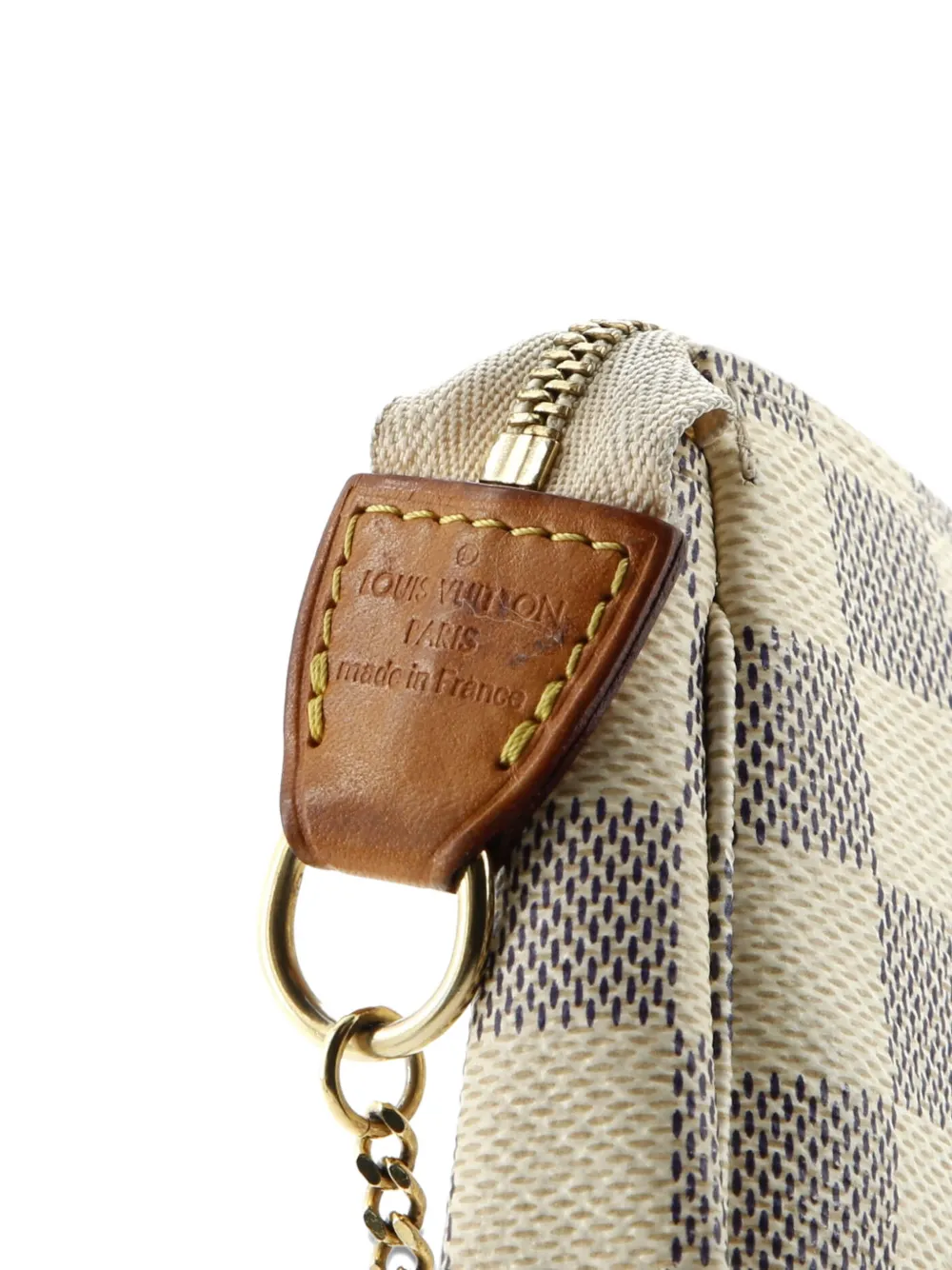 Pre-owned Louis Vuitton Pochette Accessoires Damier Mini Clutch Bag In White