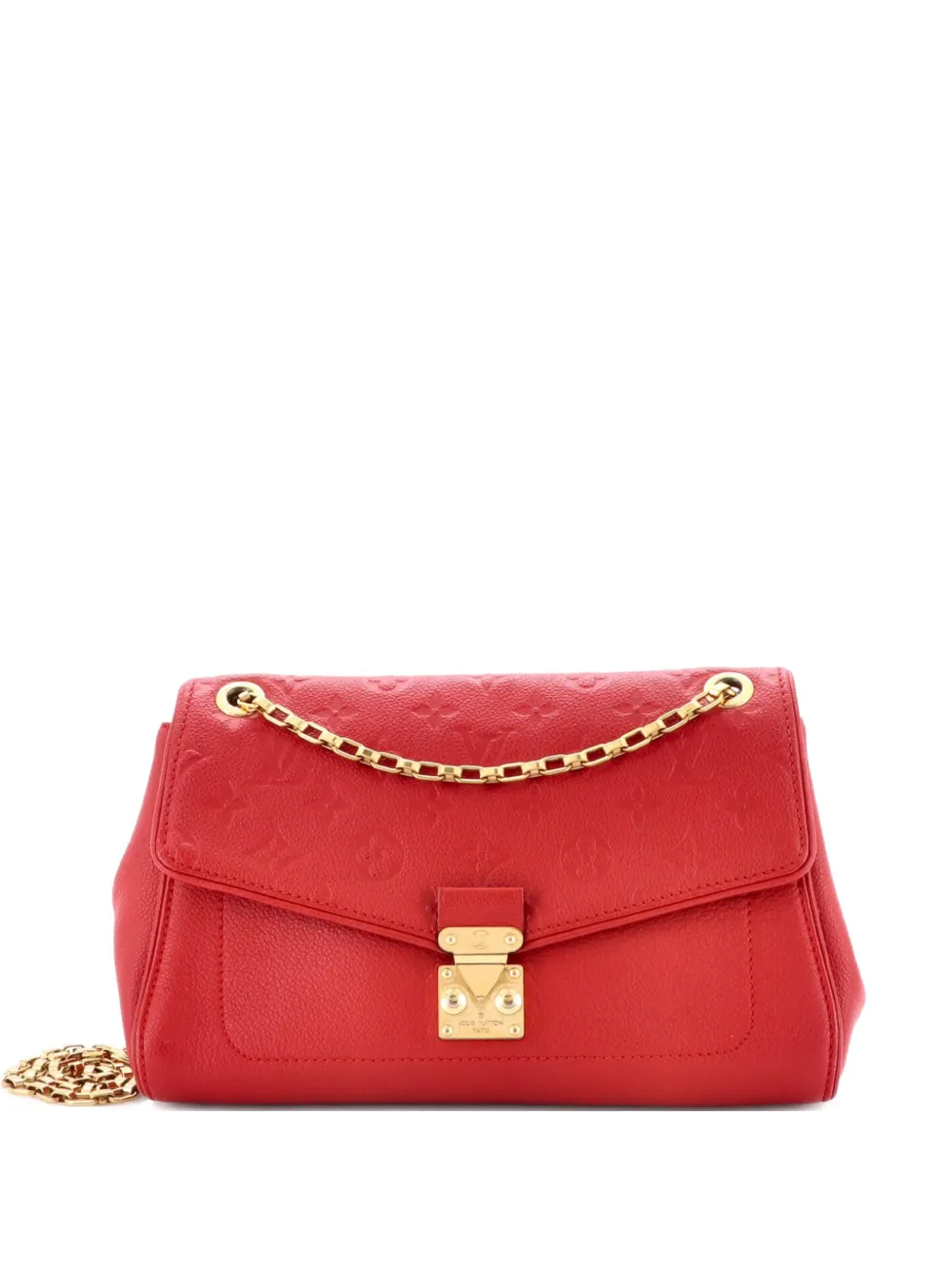 Pre-owned Louis Vuitton Saint Germain Handbag Monogram Empreinte Leather Pm Shoulder Bag In Red